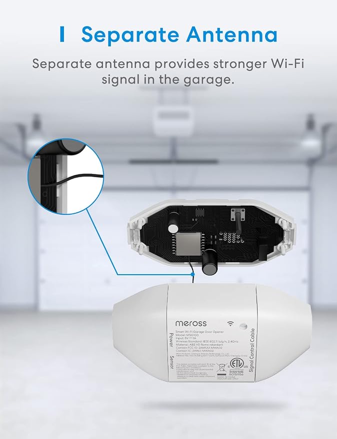 meross Smart WiFi Garage Door Opener Remote, App Control, Works - Image 7