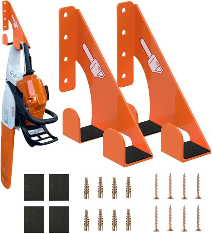 Chainsaw Holder -2 Pack- 180LB Heavy-Duty Alloy Steel Wall Mount Set, Chainsaw by Unknown