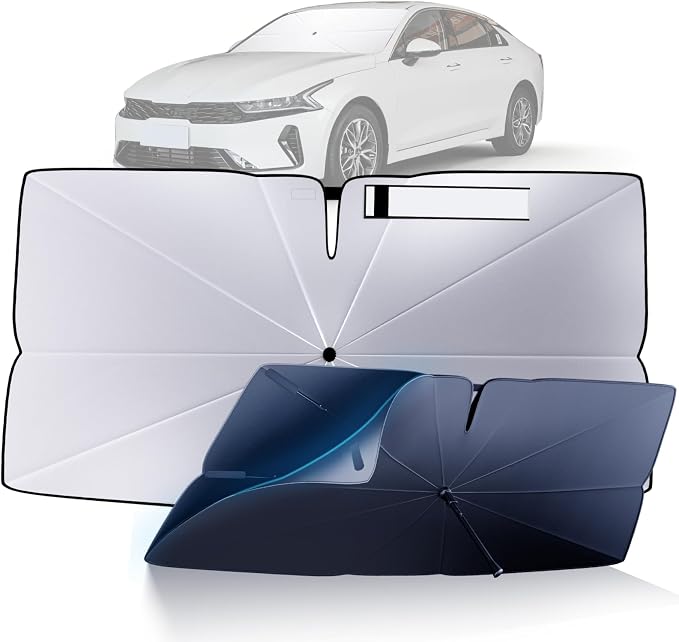 Windshield Sun Shade Umbrella for 2021-2025 Kia K5 Accessories: Custom Fit 240T by HIMUMOY