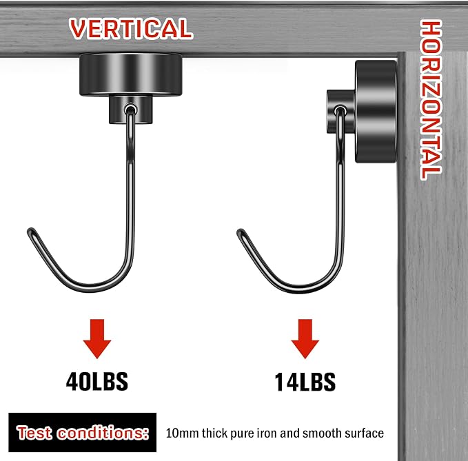 FINDMAG Magnetic Hooks, 40Lbs+ Strong Magnet Hooks - Image 3