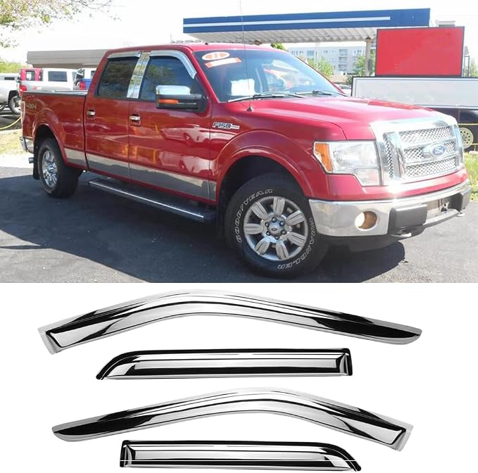 94975Y Chrome Side Window Visor Wind Vent Deflector - Image 2
