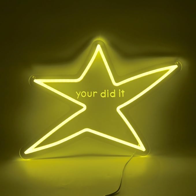 Star Classroom Neon Sign, Your Did It Star LED Neon Light Sign by ASONGLIFE