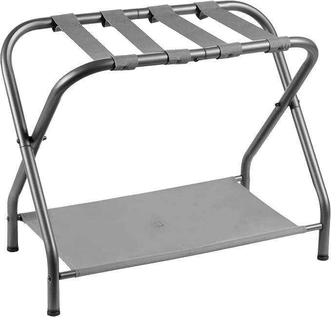 Heybly Luggage Rack, Steel Folding Suitcase Stand by HEYBLY