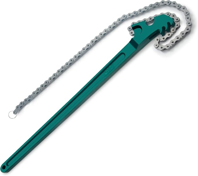 24 Inch Heavy Duty Chain Oil Filter Wrench, Adjustable Long Handle Tool Fits by AUPREX