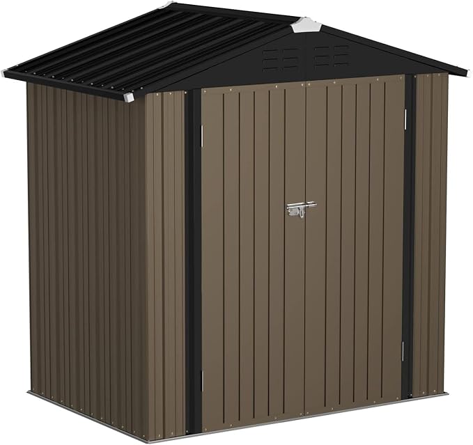 JUMMICO Metal Outdoor Storage Shed 6 x 4 FT Metal Shed - Image 2