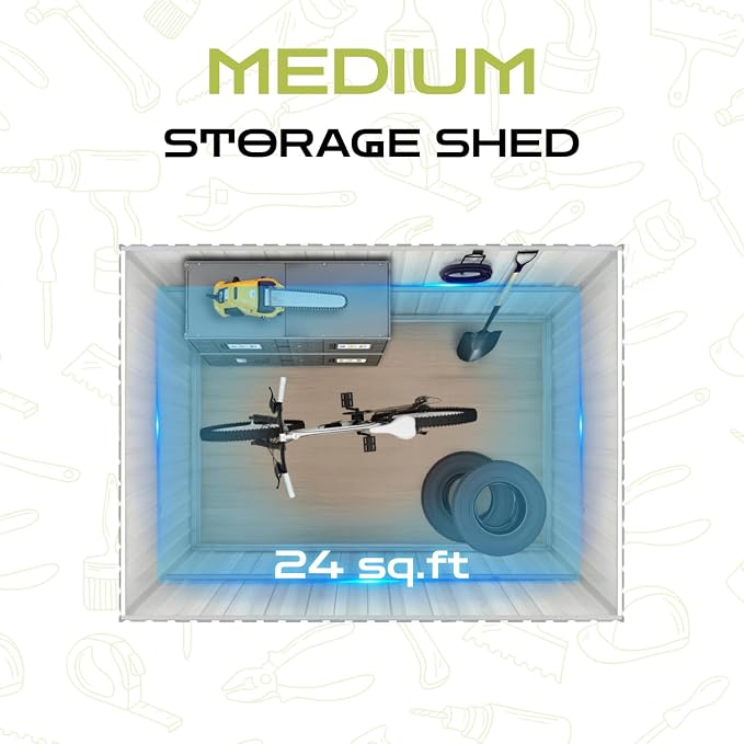 6' x 4' Outdoor Storage Shed, Sturdy Metal Building w/Lockable Doors - Image 4