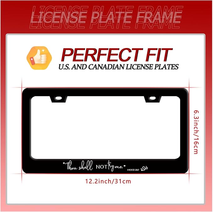 Thou Shall Not Try Me Mood 24:7 License Plate Frame Funny Text License Plate - Image 7