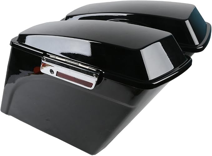 XFMT 5" Vivid Black Stretched Extended Hard Saddlebags Compatible - Image 4