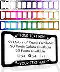Personalized License Plate Frames Custom License Plate Holder 4 Holes Text by Santouis
