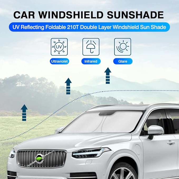 KUST Windshield Sun Shade for 2016-2025 2026 Volvo XC90 Accessories Sunshade - Image 2