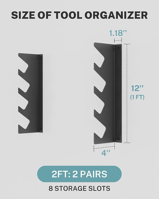Garage Tool Organizer Wall Mount, Shed Yard Organization Racks - Image 5
