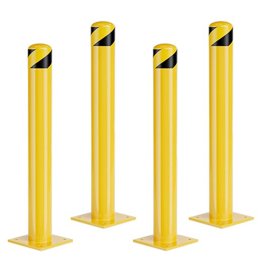 Safety Bollard Post, 42 Inch Height Steel Bollards, 4.5 Inch Diameter Parking by SpecializeinYourNeeds