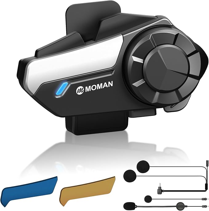 Moman Motorcycle Intercom, H2S Motorbike Helmet Headset 2-Way 1000M by Moman
