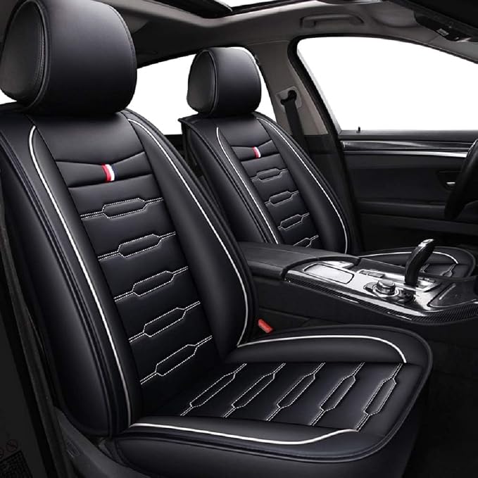 Seat Covers Full Set, Waterproof Leather Seat Covers by HGVKDO