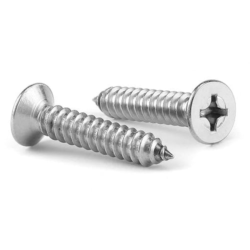#6 x 3/4" Wood Screw 100Pcs 18-8 Stainless Steel Screws Flat Head Phillips Fast by SGTZH