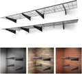 Fencer Wire 96 in. W x 18 in. D Wall Mounted Garage Wall Shelving w/ 4 Hooks by Fencer+Wire