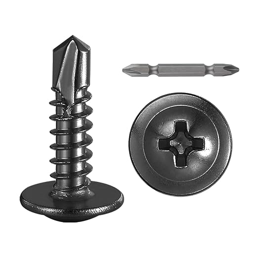 #8×5/8” for Sheet Metal Self-Tapping Screws 410 Black Stainless Steel Truss by Wensilon