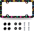 Colorful Animal Paw and Star License Plate Frame Colorful License Plate by GORSNKYE