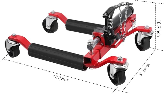4 Pcs Car Wheel Dolly with Hydraulic Tire Jack, 1500LBS Capacity Trailer Dolly - Image 2