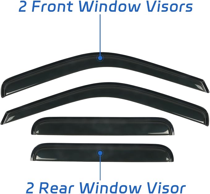4 PCS Rain Guards Fit for 1999-2016 Ford F250 F350 F450 F550 SuperCrew Super - Image 6