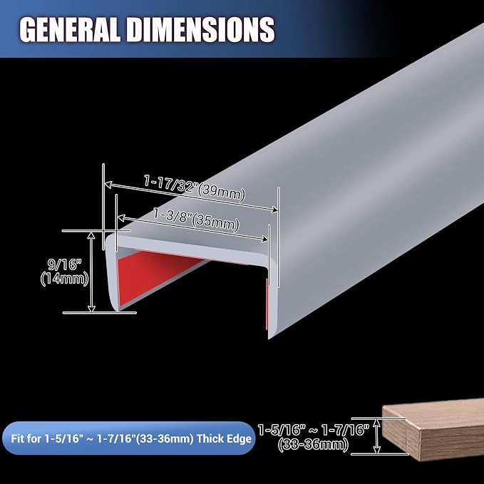 Rubber Edge Trim, Flexible Self Adhesive U Shaped Peel and Stick Edge Banding - Image 2