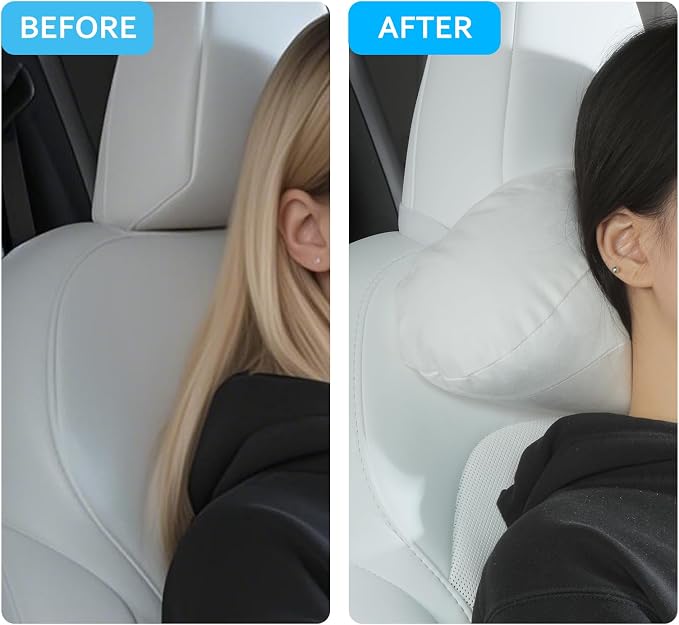 Car Headrest Pillow for Driving, Softness Ergonomic Design Universal Travel - Image 6