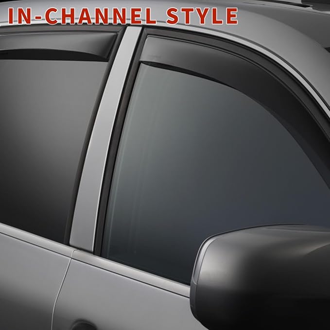 in Channel Rain Guards for 2021 2022 2023 2024 Nissan Rogue S, Smoke Tinted - Image 3