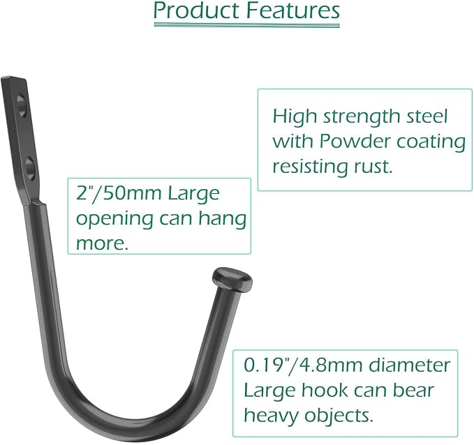 Wall Hooks Coat Hook Robe Hanging Robe & Towel Hooks, Utility Hooks Indoor - Image 3