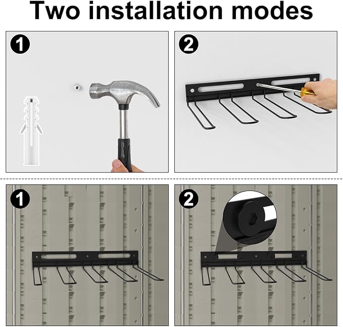 Garage Wall-Mounted Rack, Tool Storage Rack, Shed Shelf, Garden Tool Rack - Image 2