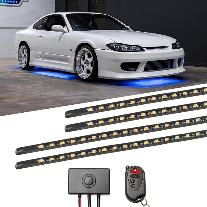 LEDGlow 4pc Blue LED Flexible Car Slimline Underbody Underglow Accent Neon by LEDGlow