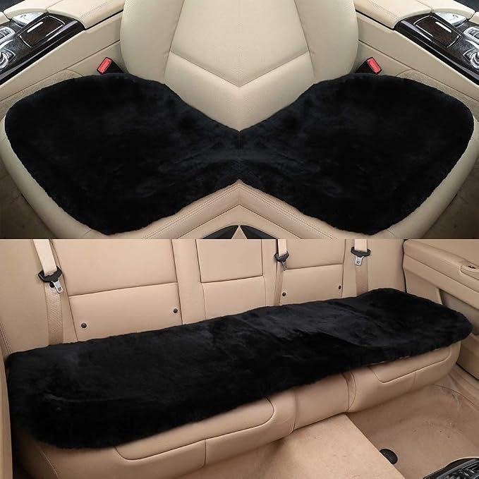20 inchs Fluffy Genuine Australia Sheepskin Car Seat Cover - Image 7