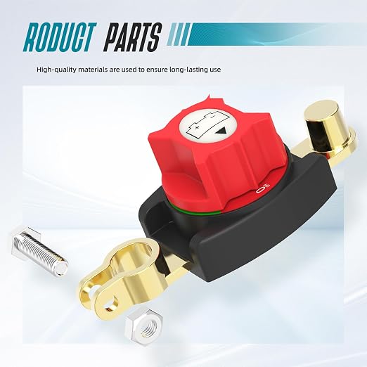 Top Post Battery Disconnect Switch, On/Off Battery Power Cut Off Switch 275A - Image 6