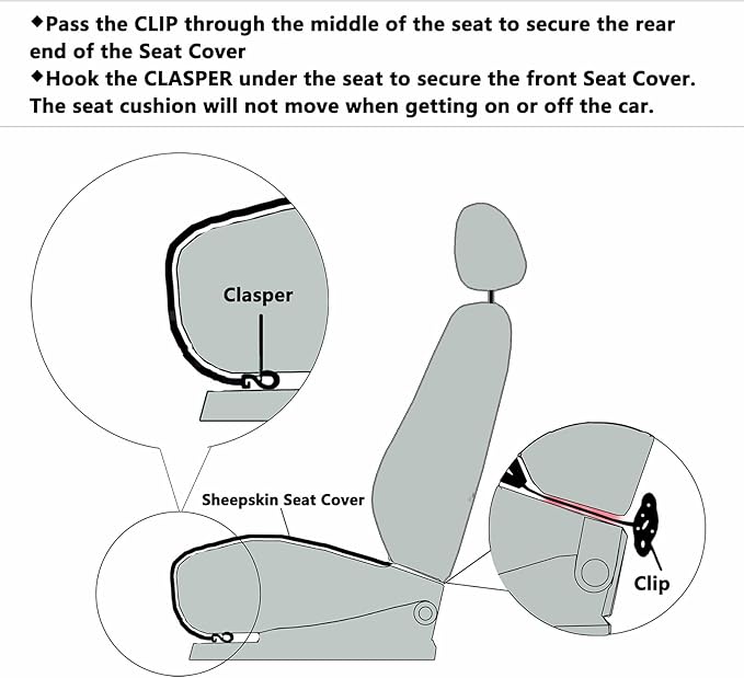Fluffy Genuine Australia Sheepskin Car Seat Cover - Image 5