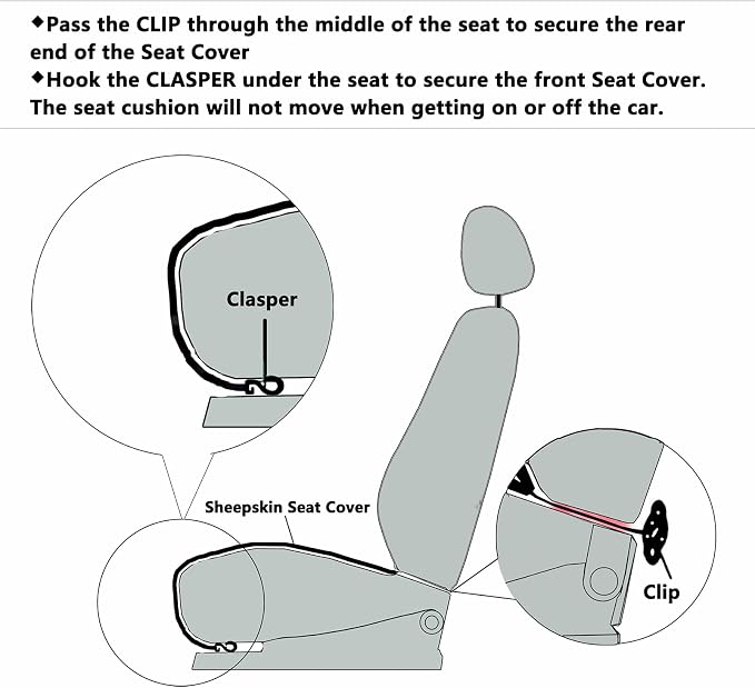 Fluffy Genuine Australia Sheepskin Car Seat Cover - Image 4