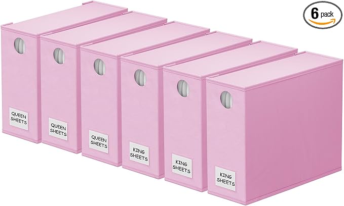 SpaceAid 6 Pack Bed Sheet Organizers and Storage, Foldable Sheet Organizer by SpaceAid