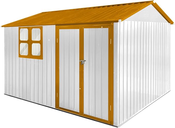 8x10 FT Outdoor Storage Shed, Metal Garden Shed - Image 8