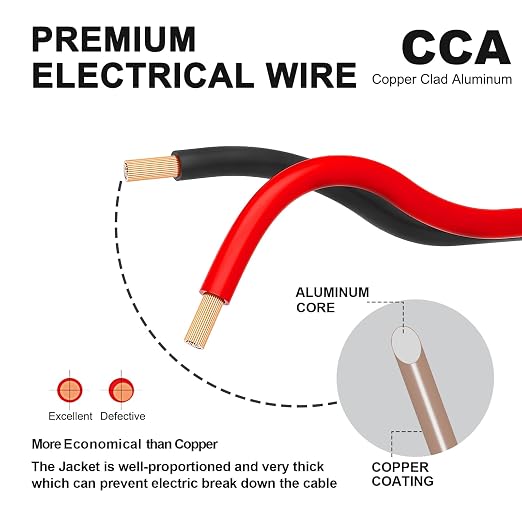 10 Gauge Wire 50FT, 10AWG Red Black Electrical Wire LED Strips Extension Cord - Image 3