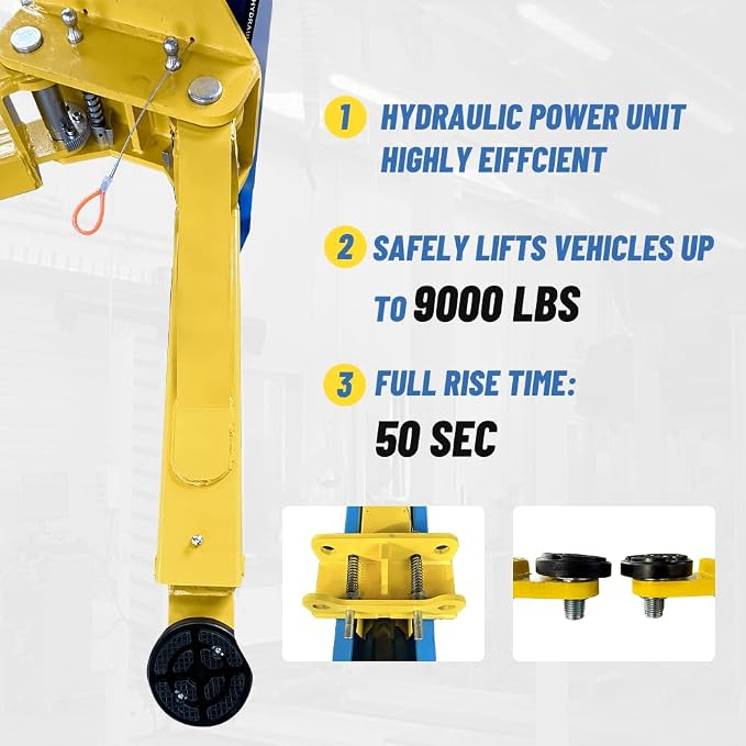 ME 9000lbs 2 Post Lift Clearfloor Lifts Max. Lifting Height 74.8" 2 Post Car - Image 6