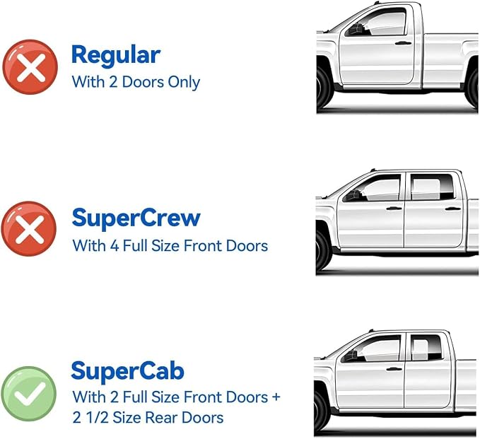 Window Visors Rain Guards for 2015-2024 Ford F150 SuperCab, Out-Channel Window - Image 2