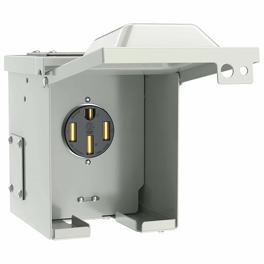 50 Amp RV Power Outlet Box, NEMA 14-50R 125/250 Volt RV Outdoor Electrical by KIKIRV