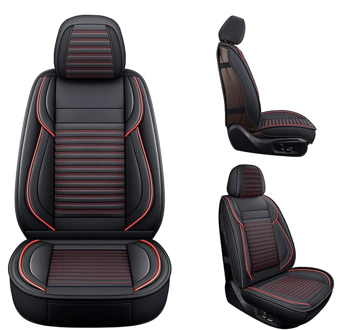 LINGVIDO Car Seat Covers, Breathable and Waterproof Faux Leather Automotive - Image 3