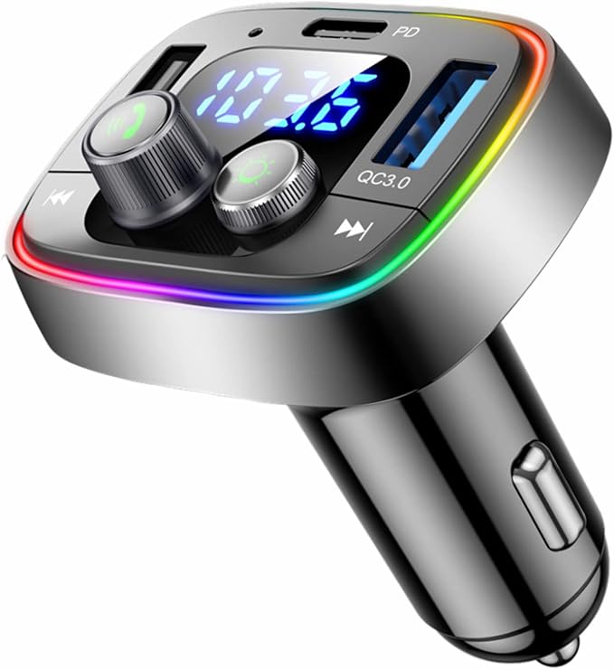 LIHAN USB C Bluetooth Adapter for Car, AUX Wireless FM Radio Transmitter by LIHAN