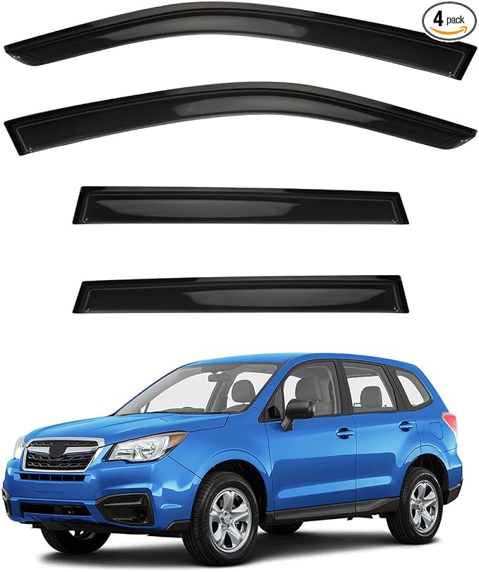 4pcs Front+Rear Smoke Tint Sun/Rain Guard Outside Mount Tape-On Vent Window by LQQDP