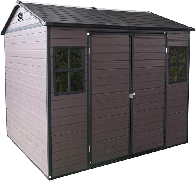 8x6 FT Outdoor Storage Shed, Resin Garden Shed - Image 7