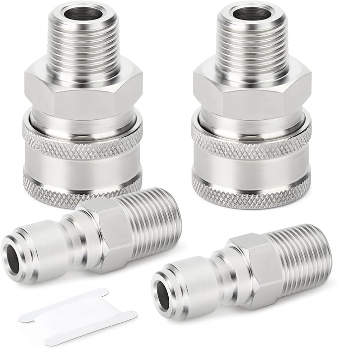 TAISHER 4PCS 304 Stainless Steel Pressure Washer Adapter Kit, Quick Connect by TAISHER