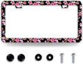 Cherry Blossom License Plate Frame Pink Flowers License Plate Frames Funny by BRAGHRTED