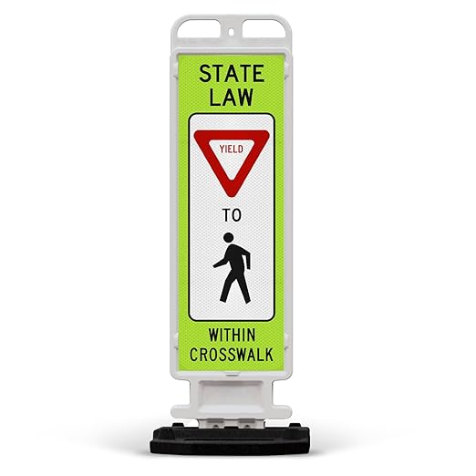State Law Yield For Pedestrian Within Crosswalk R1-6a MUTCD Sign, Double Sided by SigoSigns