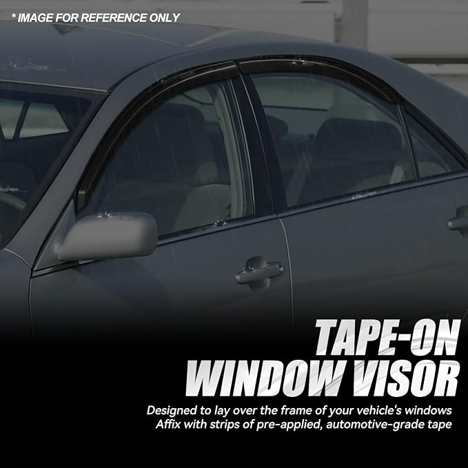 Auto Dynasty 4Pcs Carbon Fiber Pattern Window Visors Compatible - Image 3