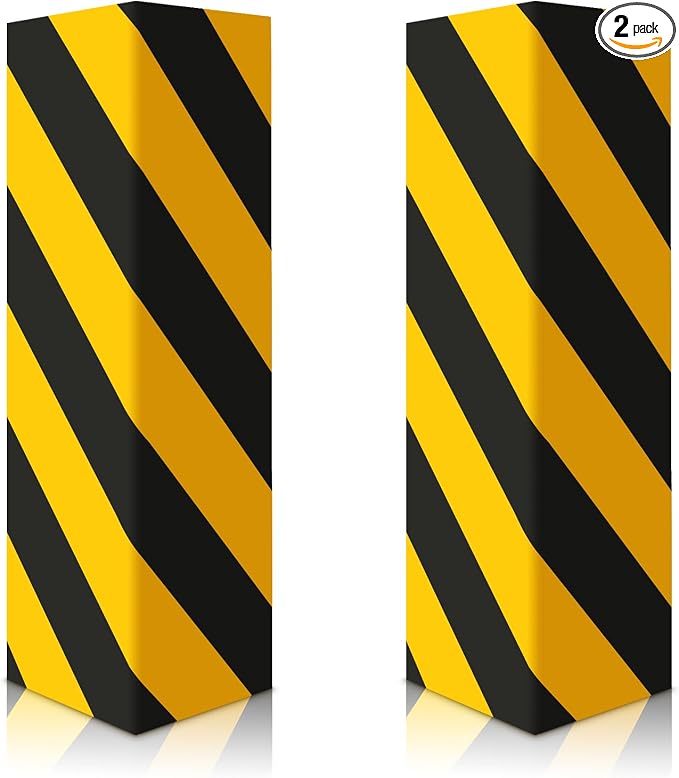 2pcs Garage Wall Guards Wall Protector Cover Yellow and Black Foam Wall Corner by Folgtek