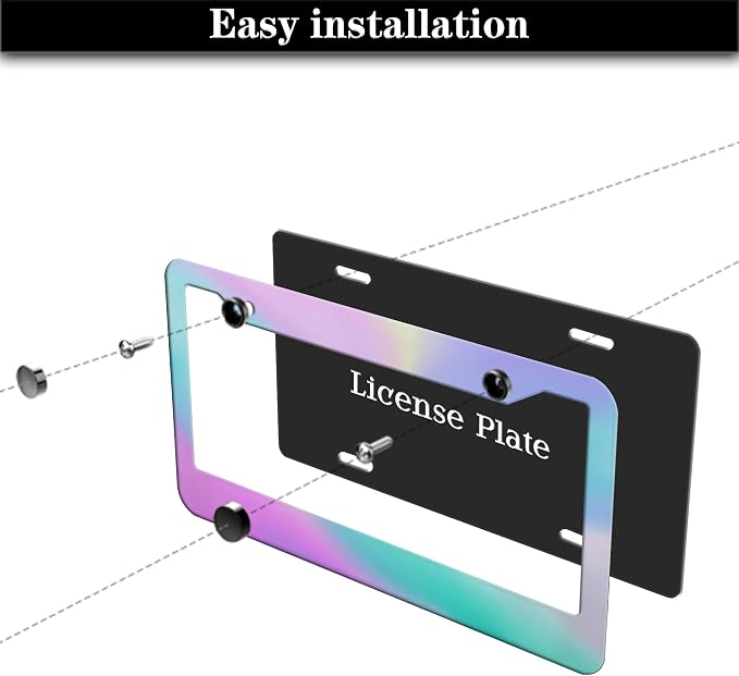 License Plate Frame Holder Rainbow License Plate Frames - Image 7